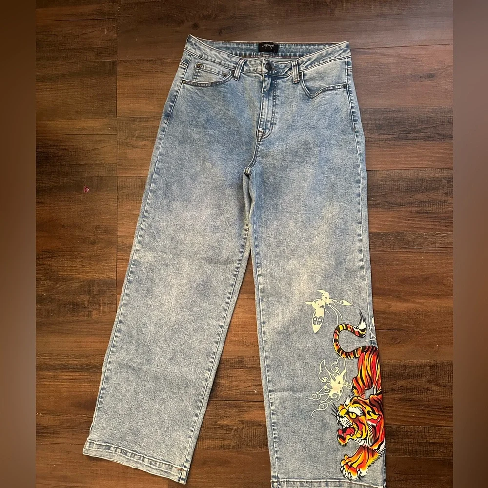 Ed Hardy Women's Blue Denim Jeans - Picture 6 of 7